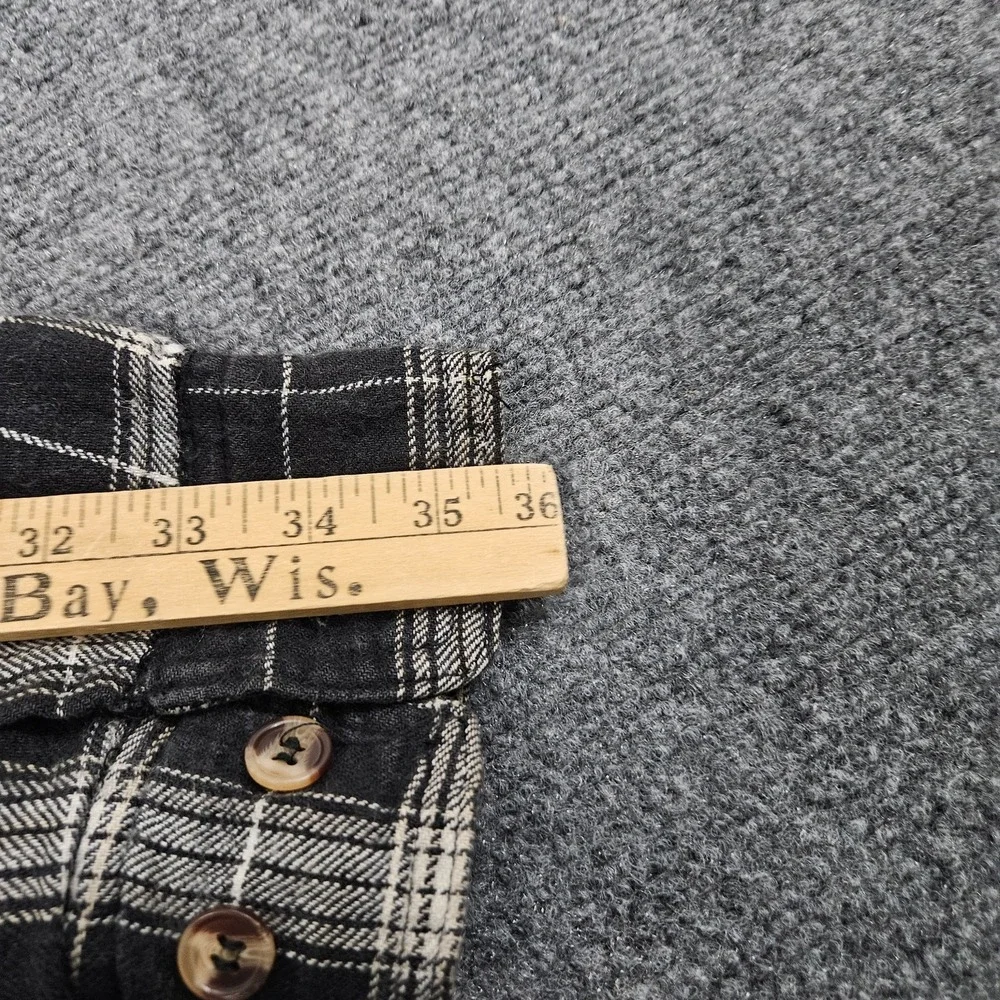 Vintage Shirt Jacket Mens XL Black Plaid Sherpa Lined Shacket Flannel Workwear